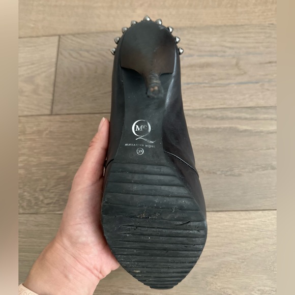 *SALE* McQ Alexander McQueen Stiletto Black Leather Boots - Picture 11 of 13